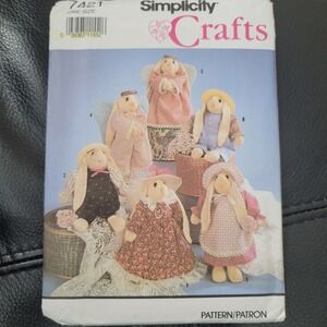 Simplicity 7421 Sock Bunny & Clothes Sewing Pattern Uncut Factory Folded 1991